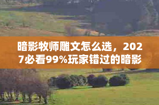 暗影牧师雕文怎么选,2027必看99%玩家错过的暗影牧师雕文!实测提升300%爽感的心得 暗影牧师雕文怎么选,2027必看99%玩家错过的暗影牧师雕文!实测提升300%爽感的心得