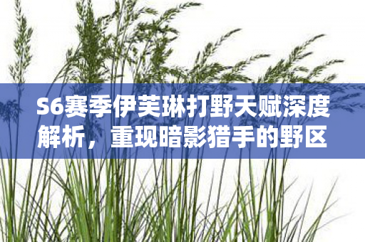 S6赛季伊芙琳打野天赋深度解析,重现暗影猎手的野区统治力 S6赛季伊芙琳打野天赋深度解析,重现暗影猎手的野区统治力