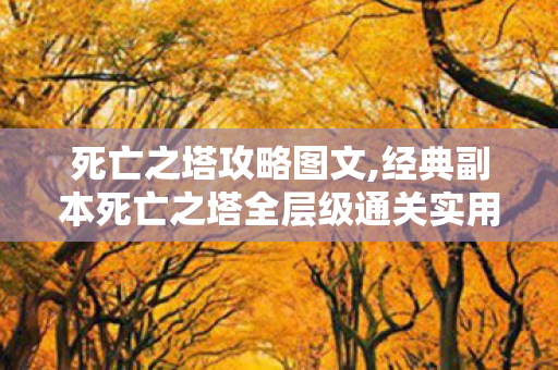 死亡之塔攻略图文,经典副本死亡之塔全层级通关实用攻略