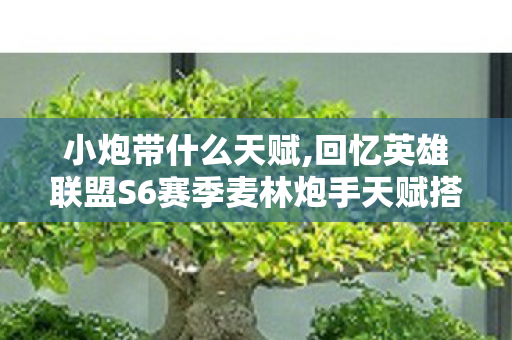 小炮带什么天赋,回忆英雄联盟S6赛季麦林炮手天赋搭配思路 重温当年赛场与Rank的上分选择