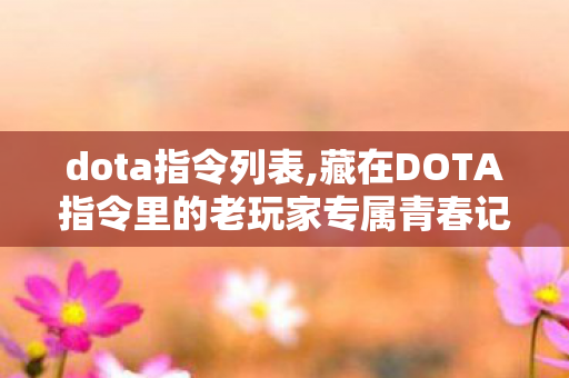 dota指令列表,藏在DOTA指令里的老玩家专属青春记忆 dota指令列表,藏在DOTA指令里的老玩家专属青春记忆