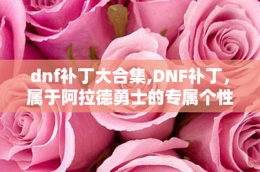 dnf补丁大合集,DNF补丁,属于阿拉德勇士的专属个性化小确幸 dnf补丁大合集,DNF补丁,属于阿拉德勇士的专属个性化小确幸
