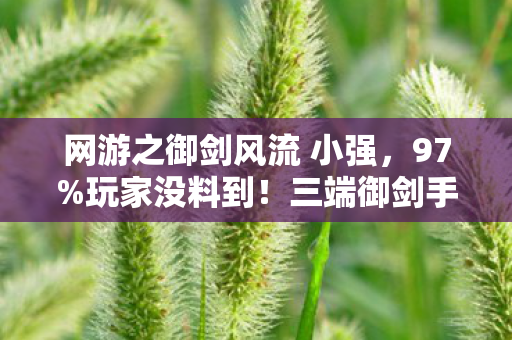 网游之御剑风流 小强,97%玩家没料到!三端御剑手感差出银河系,你的操作真的被设备绑架了? 网游之御剑风流 小强,97%玩家没料到!三端御剑手感差出银河系,你的操作真的被设备绑架了?