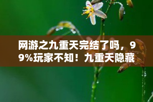 网游之九重天完结了吗,99%玩家不知!九重天隐藏机制竟让菜鸟7天逆袭成神? 网游之九重天完结了吗,99%玩家不知!九重天隐藏机制竟让菜鸟7天逆袭成神?