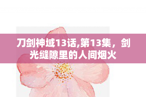 刀剑神域13话,第13集,剑光缝隙里的人间烟火 刀剑神域13话,第13集,剑光缝隙里的人间烟火
