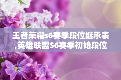王者荣耀s6赛季段位继承表,英雄联盟S6赛季初始段位查询实用指南，重温老玩家的专属青春回忆