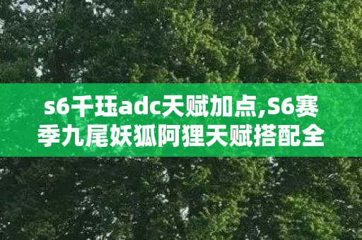 s6千珏adc天赋加点,S6赛季九尾妖狐阿狸天赋搭配全解析,兼顾游走与爆发的中路法师最优解 s6千珏adc天赋加点,S6赛季九尾妖狐阿狸天赋搭配全解析,兼顾游走与爆发的中路法师最优解
