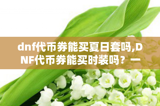 dnf代币券能买夏日套吗,DNF代币券能买时装吗？一文理清消费规则与实用技巧