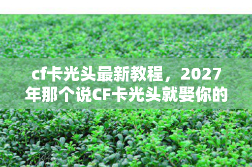 cf卡光头最新教程,2027年那个说CF卡光头就娶你的人,如今连头像都灰了,鼻子一酸 cf卡光头最新教程,2027年那个说CF卡光头就娶你的人,如今连头像都灰了,鼻子一酸