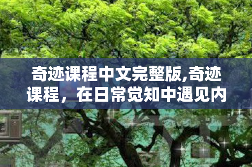 奇迹课程中文完整版,奇迹课程,在日常觉知中遇见内在的安宁微光 奇迹课程中文完整版,奇迹课程,在日常觉知中遇见内在的安宁微光