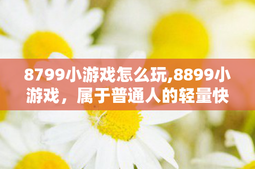 8799小游戏怎么玩,8899小游戏,属于普通人的轻量快乐自留地 8799小游戏怎么玩,8899小游戏,属于普通人的轻量快乐自留地