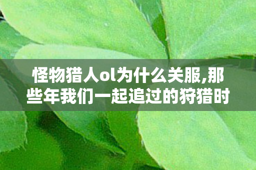 怪物猎人ol为什么关服,那些年我们一起追过的狩猎时光，怪物猎人OL的旧忆与回响