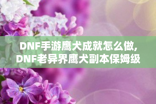 DNF手游鹰犬成就怎么做,DNF老异界鹰犬副本保姆级通关攻略 全机制拆解零门槛上手 DNF手游鹰犬成就怎么做,DNF老异界鹰犬副本保姆级通关攻略 全机制拆解零门槛上手