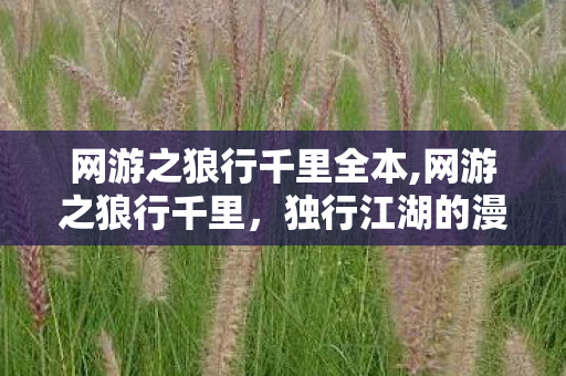 网游之狼行千里全本,网游之狼行千里,独行江湖的漫游者之歌 网游之狼行千里全本,网游之狼行千里,独行江湖的漫游者之歌