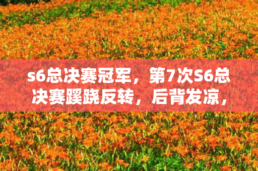 s6总决赛冠军,第7次S6总决赛蹊跷反转,后背发凉,我竟是策划案里的NPC? s6总决赛冠军,第7次S6总决赛蹊跷反转,后背发凉,我竟是策划案里的NPC?