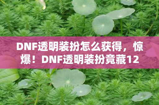 DNF透明装扮怎么获得,惊爆!DNF透明装扮竟藏12重玄机,玩家泪目真相曝光! DNF透明装扮怎么获得,惊爆!DNF透明装扮竟藏12重玄机,玩家泪目真相曝光!