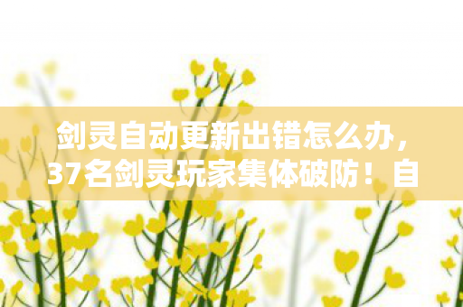 剑灵自动更新出错怎么办,37名剑灵玩家集体破防!自动更新卡BUG竟因神秘代码?网吧大神,我绷不住了 剑灵自动更新出错怎么办,37名剑灵玩家集体破防!自动更新卡BUG竟因神秘代码?网吧大神,我绷不住了