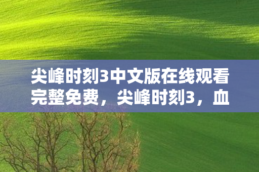 尖峰时刻3中文版在线观看完整免费,尖峰时刻3,血色线索引悬案,毛骨悚然终局竟是自我献祭 尖峰时刻3中文版在线观看完整免费,尖峰时刻3,血色线索引悬案,毛骨悚然终局竟是自我献祭