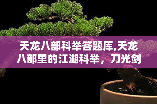天龙八部科举答题库,天龙八部里的江湖科举，刀光剑影里的人生答卷