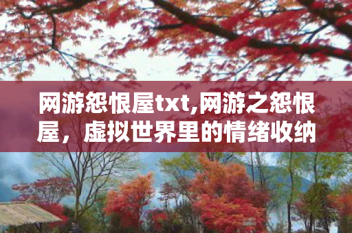 网游怨恨屋txt,网游之怨恨屋,虚拟世界里的情绪收纳小站 网游怨恨屋txt,网游之怨恨屋,虚拟世界里的情绪收纳小站