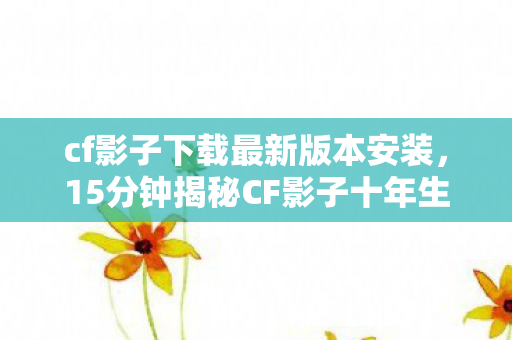cf影子下载最新版本安装，15分钟揭秘CF影子十年生死局，当1.2亿玩家ID成为电子墓碑