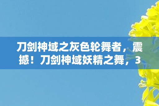 刀剑神域之灰色轮舞者，震撼！刀剑神域妖精之舞，3大泪点让我哭到窒息的沉浸体验
