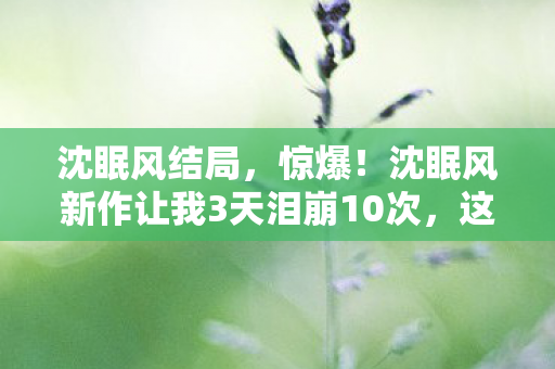 沈眠风结局,惊爆!沈眠风新作让我3天泪崩10次,这情绪暴击谁懂啊! 沈眠风结局,惊爆!沈眠风新作让我3天泪崩10次,这情绪暴击谁懂啊!