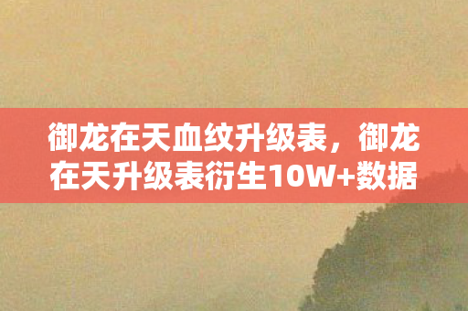 御龙在天血纹升级表,御龙在天升级表衍生10W+数据破圈!游戏DNA竟攻占音乐综艺与时尚T台 御龙在天血纹升级表,御龙在天升级表衍生10W+数据破圈!游戏DNA竟攻占音乐综艺与时尚T台