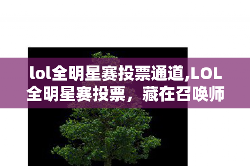 lol全明星赛投票通道,LOL全明星赛投票,藏在召唤师票仓里的青春共鸣 lol全明星赛投票通道,LOL全明星赛投票,藏在召唤师票仓里的青春共鸣