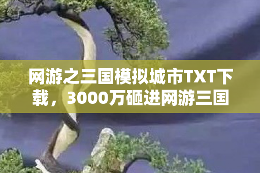 网游之三国模拟城市TXT下载,3000万砸进网游三国城,隐情曝光竟让策划组集体吓一跳! 网游之三国模拟城市TXT下载,3000万砸进网游三国城,隐情曝光竟让策划组集体吓一跳!