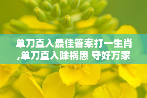 单刀直入最佳答案打一生肖,单刀直入除祸患 守好万家烟火安 单刀直入最佳答案打一生肖,单刀直入除祸患 守好万家烟火安
