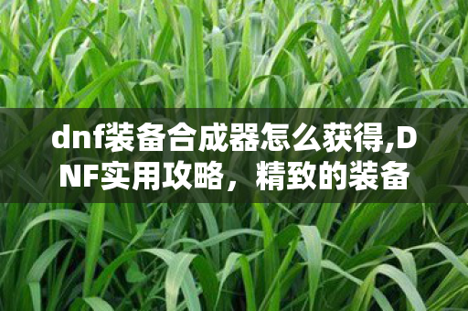dnf装备合成器怎么获得,DNF实用攻略，精致的装备合成器全渠道获取方式详解