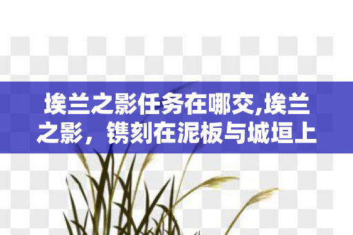 埃兰之影任务在哪交,埃兰之影,镌刻在泥板与城垣上的古文明回响 埃兰之影任务在哪交,埃兰之影,镌刻在泥板与城垣上的古文明回响