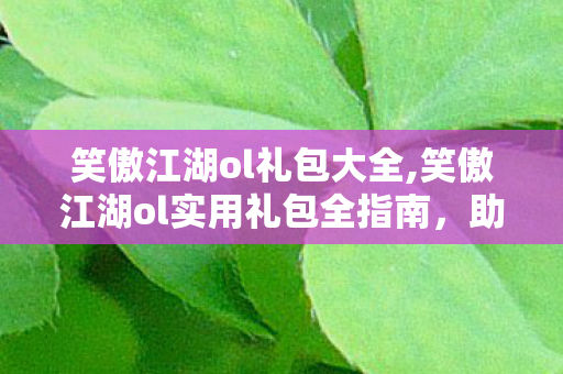 笑傲江湖ol礼包大全,笑傲江湖ol实用礼包全指南，助力快意江湖闯荡路
