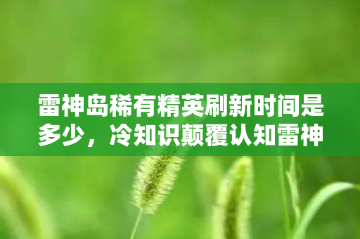 雷神岛稀有精英刷新时间是多少,冷知识颠覆认知雷神岛稀有精英刷新时间竟藏着目瞪口呆的宇宙级规律! 雷神岛稀有精英刷新时间是多少,冷知识颠覆认知雷神岛稀有精英刷新时间竟藏着目瞪口呆的宇宙级规律!