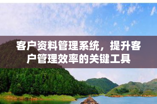 提升客户管理效率的关键工具图片