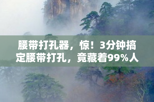 腰带打孔器,惊!3分钟搞定腰带打孔,竟藏着99%人不知的致命隐患? 腰带打孔器,惊!3分钟搞定腰带打孔,竟藏着99%人不知的致命隐患?