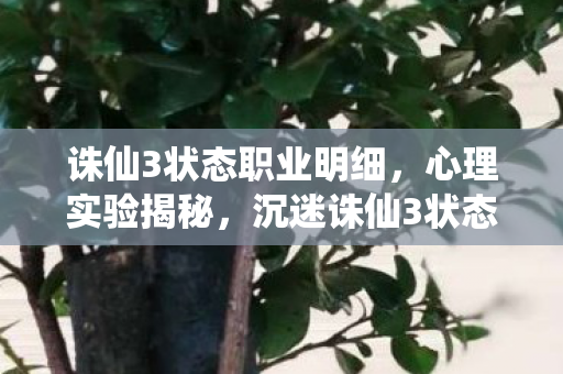 诛仙3状态职业明细，心理实验揭秘，沉迷诛仙3状态职业，多巴胺陷阱细思极恐