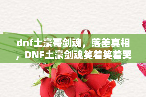 dnf土豪哥剑魂，落差真相，DNF土豪剑魂笑着笑着哭了，骂完祖坟还是乖乖上线