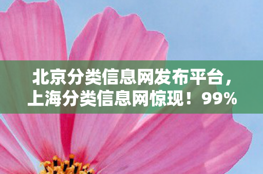 北京分类信息网发布平台，上海分类信息网惊现！99%人未解锁的2027隐藏玩法，颠覆认知！