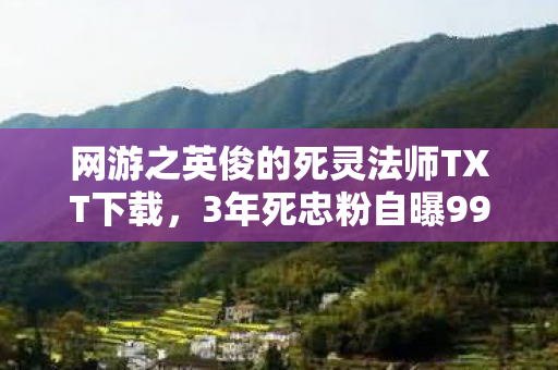 网游之英俊的死灵法师TXT下载,3年死忠粉自曝99%玩家没发现的隐藏结局!英俊死灵法师竟为TA删号退游? 网游之英俊的死灵法师TXT下载,3年死忠粉自曝99%玩家没发现的隐藏结局!英俊死灵法师竟为TA删号退游?