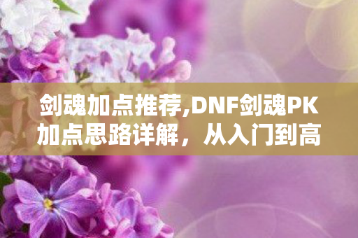 剑魂加点推荐,DNF剑魂PK加点思路详解,从入门到高分段的适配方案 剑魂加点推荐,DNF剑魂PK加点思路详解,从入门到高分段的适配方案