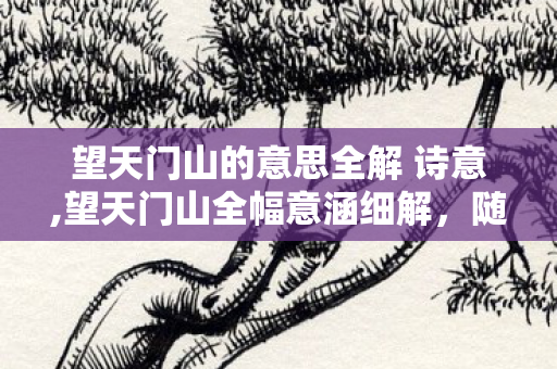 望天门山的意思全解 诗意,望天门山全幅意涵细解,随李白行舟共览天门胜景 望天门山的意思全解 诗意,望天门山全幅意涵细解,随李白行舟共览天门胜景