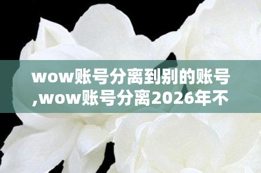 wow账号分离到别的账号,wow账号分离2026年不懂4.5小时完整流程亏了近千元真的千万别大意