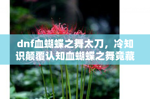 dnf血蝴蝶之舞太刀,冷知识颠覆认知血蝴蝶之舞竟藏惊天秘密?十年老玩家目瞪口呆! dnf血蝴蝶之舞太刀,冷知识颠覆认知血蝴蝶之舞竟藏惊天秘密?十年老玩家目瞪口呆!