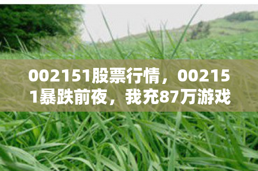 002151股票行情,002151暴跌前夜,我充87万游戏账本曝光,老婆吓一跳签离婚! 002151股票行情,002151暴跌前夜,我充87万游戏账本曝光,老婆吓一跳签离婚!