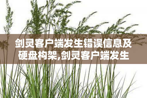 剑灵客户端发生错误信息及硬盘构架,剑灵客户端发生错误?实用排查技巧助你快速重返洪门江湖 剑灵客户端发生错误信息及硬盘构架,剑灵客户端发生错误?实用排查技巧助你快速重返洪门江湖