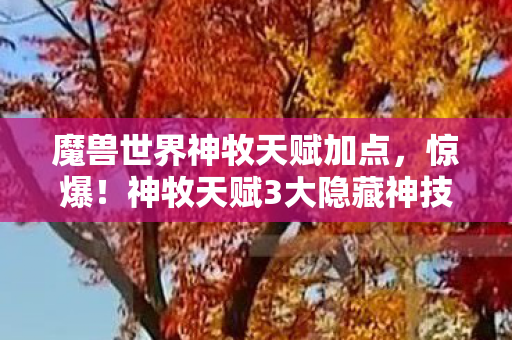 魔兽世界神牧天赋加点,惊爆!神牧天赋3大隐藏神技,99%玩家竟不知其威力? 魔兽世界神牧天赋加点,惊爆!神牧天赋3大隐藏神技,99%玩家竟不知其威力?