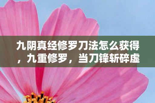 九阴真经修罗刀法怎么获得,九重修罗,当刀锋斩碎虚拟圣殿,我却在现实深渊听见神谕 九阴真经修罗刀法怎么获得,九重修罗,当刀锋斩碎虚拟圣殿,我却在现实深渊听见神谕