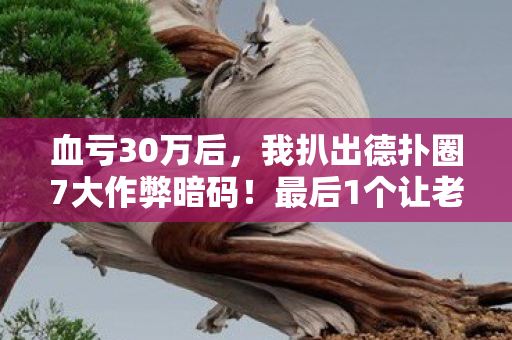 血亏30万后,我扒出德扑圈7大作弊暗码!最后1个让老手都破防 血亏30万后,我扒出德扑圈7大作弊暗码!最后1个让老手都破防